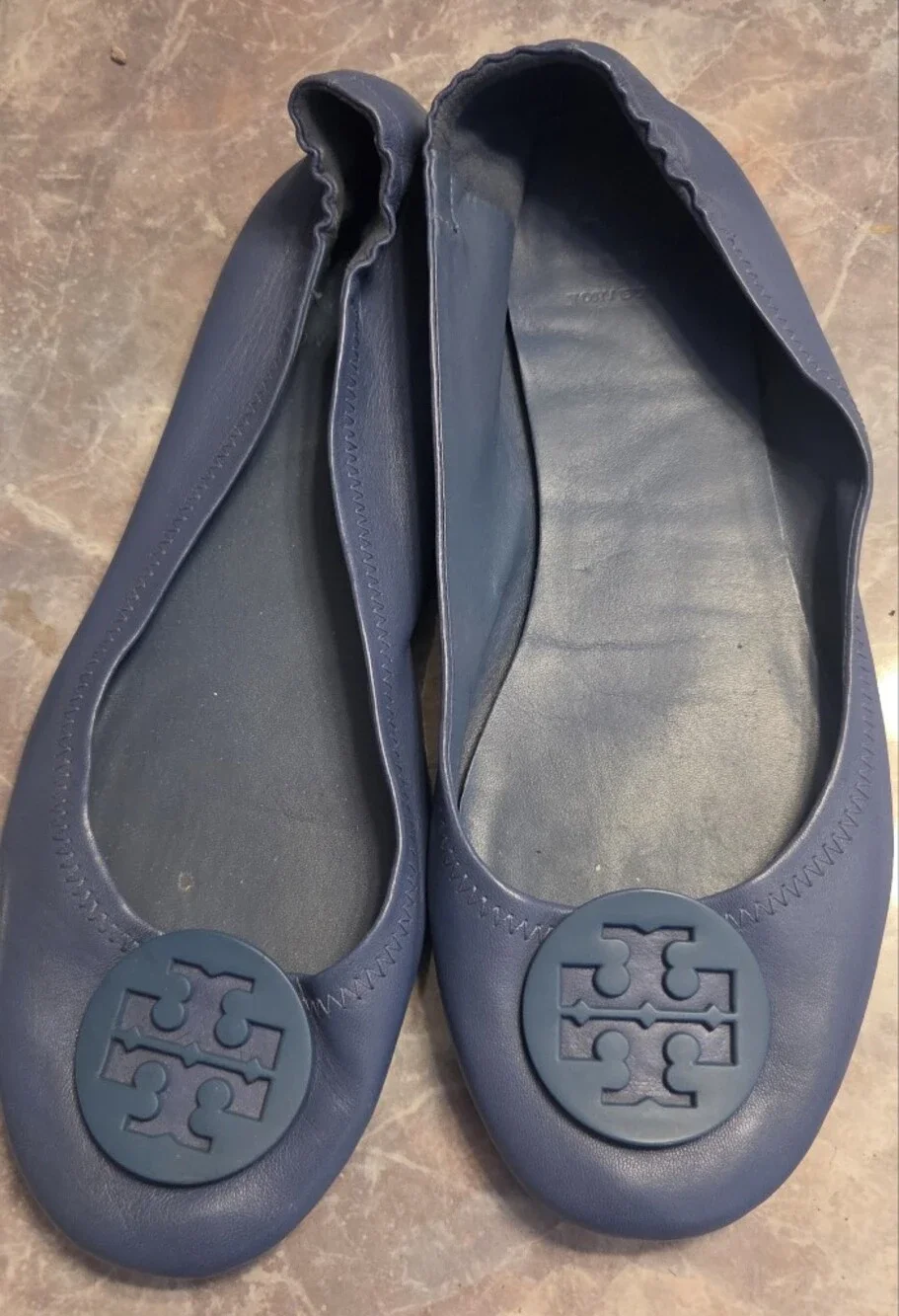 Tory Burch Navy Miller Logo Ballet Flat